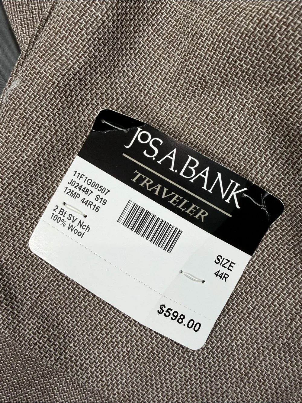 NWT $600 Jos. A. Bank Traveler 44R Men's Taupe Sport Coat Blazer